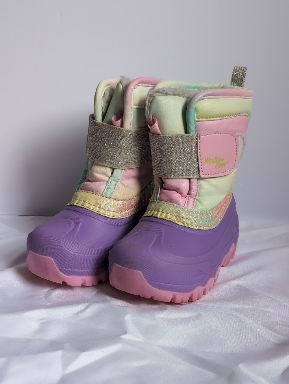 Western Chief Kids Rainbow Pastel Snow Boots - Purple & Pink